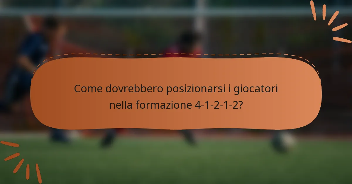 Come dovrebbero posizionarsi i giocatori nella formazione 4-1-2-1-2?