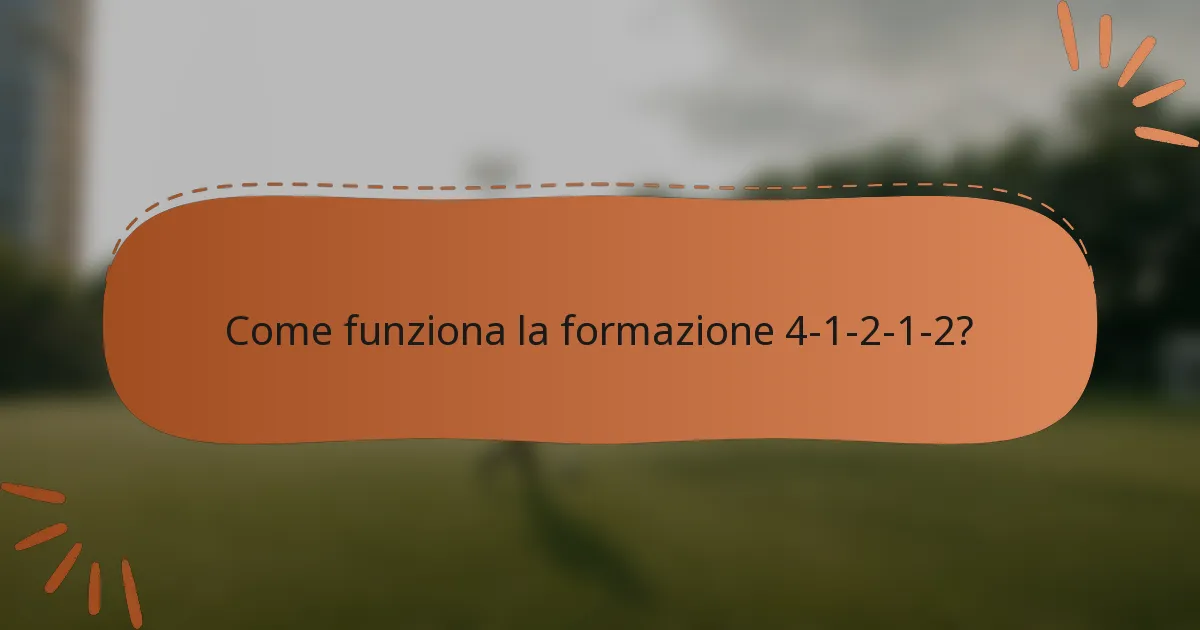 Come funziona la formazione 4-1-2-1-2?