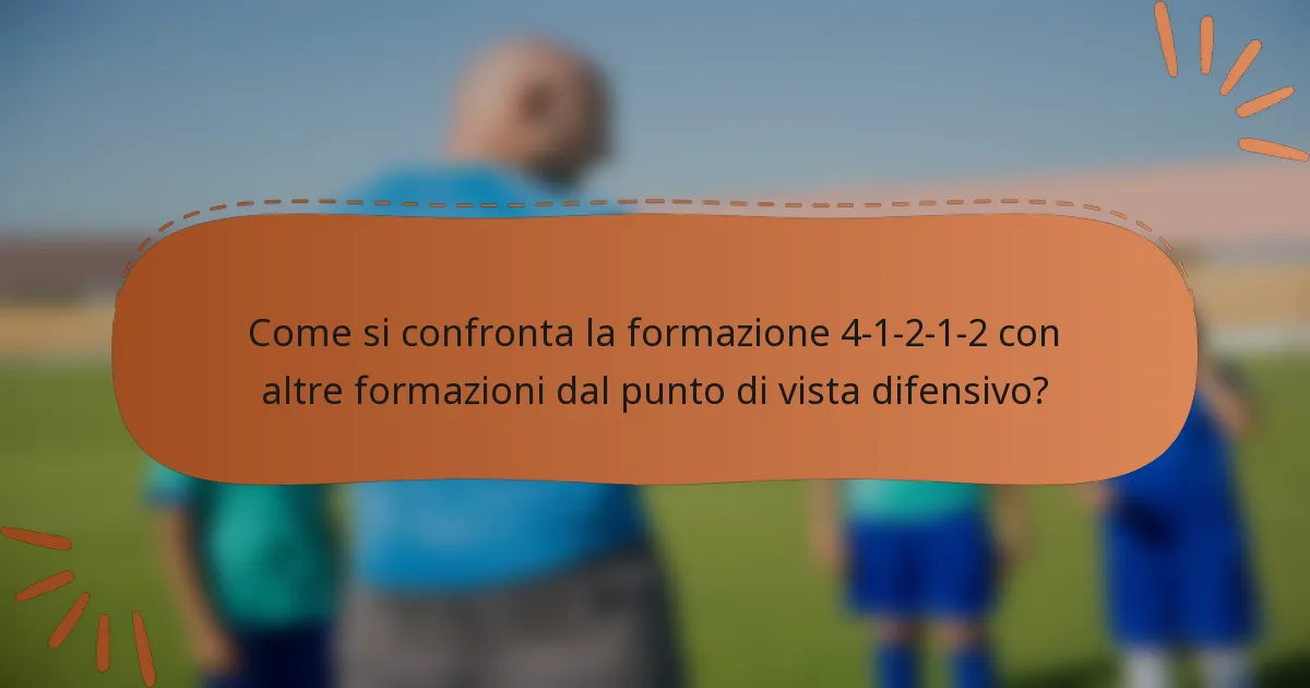 Come si confronta la formazione 4-1-2-1-2 con altre formazioni dal punto di vista difensivo?