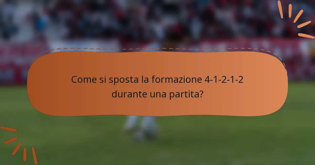 Come si sposta la formazione 4-1-2-1-2 durante una partita?
